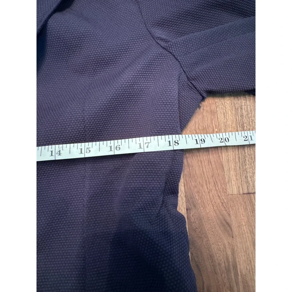 Emporio Armani Mens Navy Blue Textured Pique Knit 2-Button Blazer Sport Coat